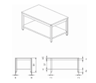 TABLE STEEL 100.CM